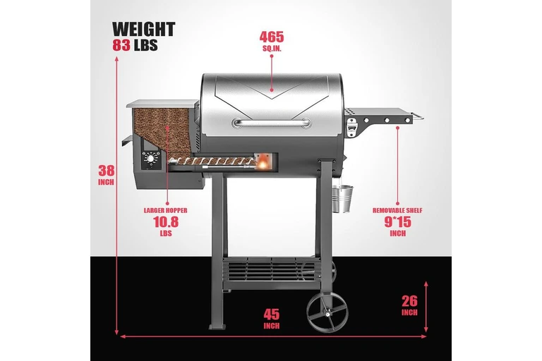 Digital temperature controller on wood pellet grill